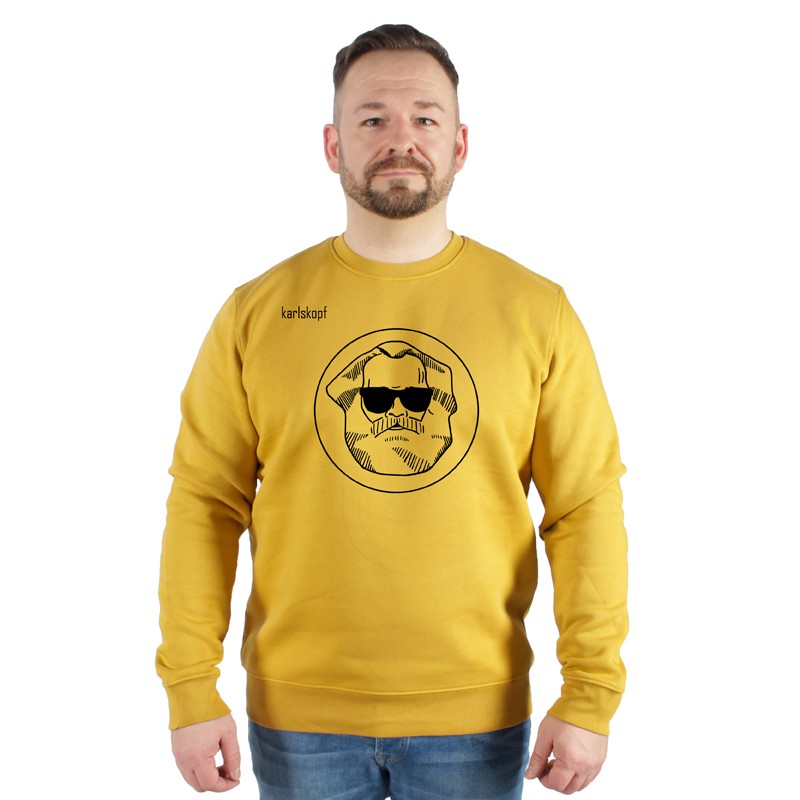 karlskopf-herren-sweater-ocker-logo