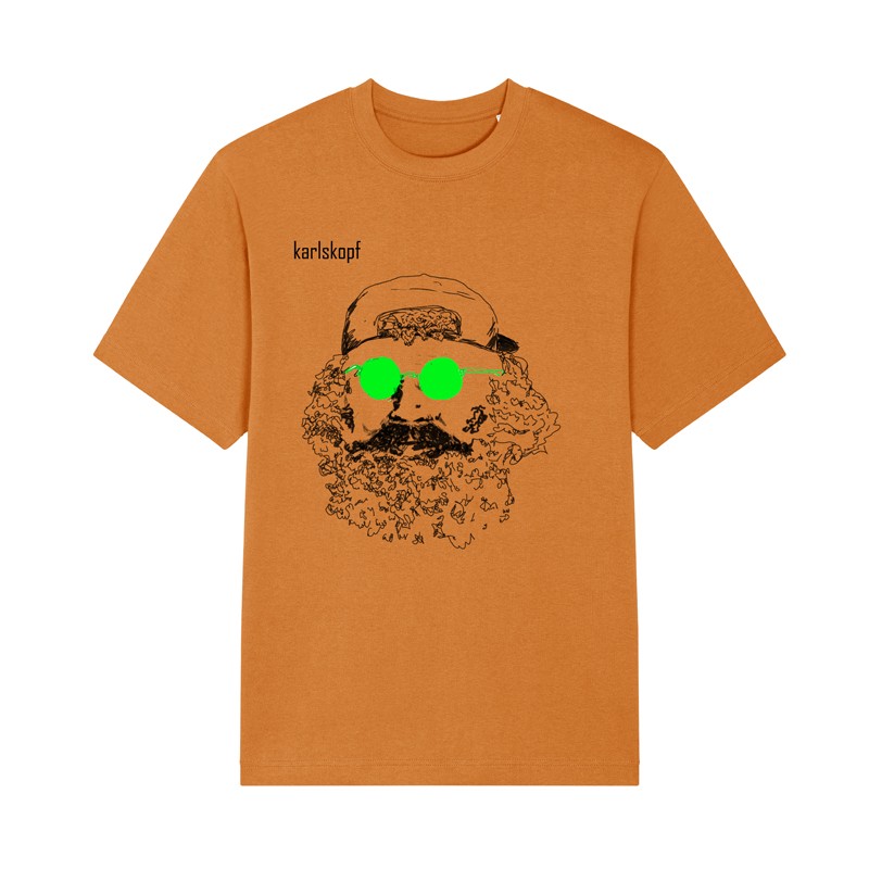 karlskopf-Herren-Tshirt-oversized-Orange-Skater