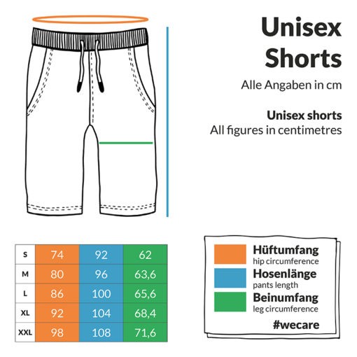 Unisex-Shorts-Groessentabelle
