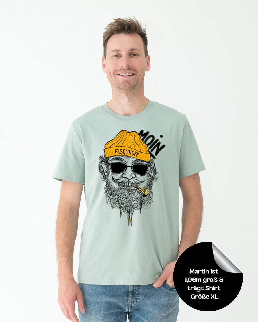 karlskopf-herren-tshirt-mint-fischkopp-gelbe-muetze
